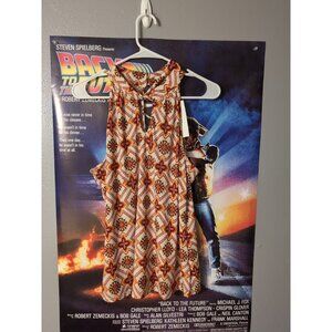 Tea Please Multicolor Keyhole Back Blouse Women's Size L NWT